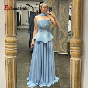 Robe de soirée trapèze élégante pour femmes, tenue de soirée de luxe, longue, perlée, pour bal de promo, mariage, personnalisée, dubaï, arabie saoudite, 2025