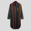chemises de nuit rayées à manches longues pour hommes, vêtements islamiques, robes abaya douces, mode musulmane, zones arabes, saoudien, homme