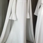 Robe de Soirée Arabe Personnalisée pour Femme, Col Rond, Longue Cape, Robe de Bal, Invitée de Mariage