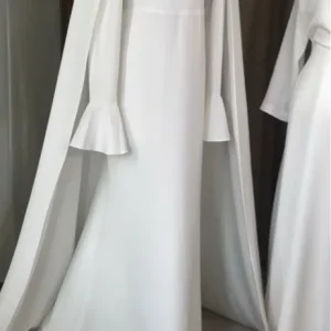 Robe de Soirée Arabe Personnalisée pour Femme, Col Rond, Longue Cape, Robe de Bal, Invitée de Mariage