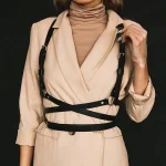 Harnais de corps en cuir Pu à bretelles réglables, soutien-gorge rétro pour femmes, Corset de Bondage, ceinture de taille gothique, jarretelles de décoration