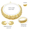 bijoux plaqués or pour femmes, mode dubaï, style design italien, grand collier, boucles d'oreilles festives pour banquet, accessoires de bague