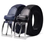 Ceinture élastique tressée, 2 paquets, ceintures extensibles tissées pour hommes et femmes, pantalons décontractés, jeans, chemises de Golf