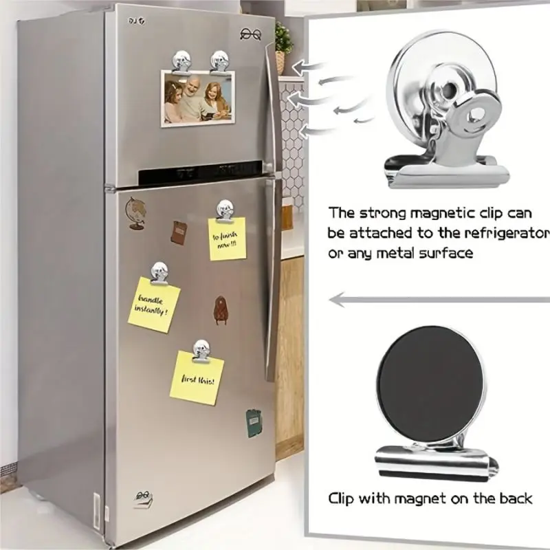 Aimants de réfrigérateur Clips magnétiques RapDuty, affichage de la liste détaillée, attaches en papier sur la maison et le bureau, fuchsia