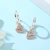 boucles d'oreilles originales en argent sterling 925, créoles en cristal pour femmes, couronne en or rose, cœur, abeille infini, bijoux, 2025