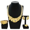ensemble de bijoux plaqué or pour femme, collier fleur luxueux, boucles d'oreilles élégantes, bijoux de mariage queand, sybathroom l