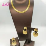 Ensembles de bijoux pour femmes, chaîne de couleur or, Design de luxe, boucles d&rsquo;oreilles, bague éthiopienne, dernière offre spéciale, bijoux de fête africaine nigériane