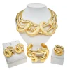 ensemble de bijoux plaqué or de dubaï, collier à baïonnette ronde exagérée, bracelet luxueux, boucles d'oreilles à la mode, bijoux de fête