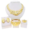 ensemble de bijoux plaqué or pour femme, collier fleur luxueux, boucles d'oreilles élégantes, bijoux de mariage queand, sybathroom l