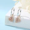 boucles d'oreilles originales en argent sterling 925, créoles en cristal pour femmes, couronne en or rose, cœur, abeille infini, bijoux, 2025