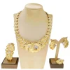 ensemble de bijoux plaqué or pour femme, collier fleur luxueux, boucles d'oreilles élégantes, bijoux de mariage queand, sybathroom l