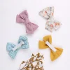 pinces à cheveux avec nœud papillon imprimé léopard, barrettes en dentelle de coton et lin pour bébés filles, épingles à cheveux de sécurité, accessoires pour couvre chef, 4 pièces/ensemble