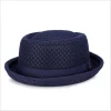 chapeau de paille plat en maille respirante, chapeaux de soleil pliables, casquettes de fête décontractées, fedora, rétro, angleterre, jazz, ander