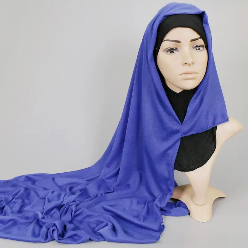 prêt à porter foulard musulman foulard femmes châle étole sans lacet jersey écharpe hijab extensible bandana châle couverture de voile islamique