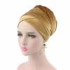 casquettes turban hijab en velours de couleur unie pour femmes musulmanes, écharpe de tête, chapeau à longue queue, enveloppe africaine, bonnet islamique sous écharpe