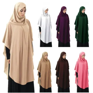 Abaya à capuche modeste pour femmes musulmanes islamiques Ramadan Hijab Khimar une pièce Amira arabe prière aérienne Niqab Burqa hauts longs chemises