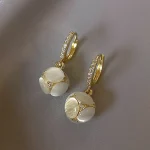 Boucles d&rsquo;oreilles en or 18 carats pour femmes, bijoux élégants en opale, nouveaux bijoux classiques de luxe, boucles d&rsquo;oreilles inhabituelles pour filles, 2020