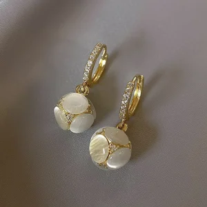 Boucles d&rsquo;oreilles en or 18 carats pour femmes, bijoux élégants en opale, nouveaux bijoux classiques de luxe, boucles d&rsquo;oreilles inhabituelles pour filles, 2020