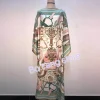 Robe Maxi en soie pour femmes, style bohémien, caftan, africain, ample, manches chauve-souris, Robe musulmane