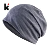 Bonnets respirants printemps extérieur décontracté Skullies bonnets femmes été maille mince Bonnet Gorras couleur unie mode doux chapeau hommes