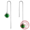 Boucles d&rsquo;oreilles à géométrie élégante, émeraude, rubis, argent 925, bijoux simples, pierres précieuses, accessoire pour femmes, vente en gros