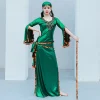 costume de danse du ventre égyptien, robe saidi à paillettes, baladi galabeya fallahi abaya, tenue de spectacle sur scène, ensemble de 4 pièces