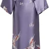 vêtements de nuit en satin pour femmes, robe de mariée en soie, chemise de nuit décontractée, longue, en rayonne, animal, kimono