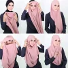 Prêt à porter foulard musulman foulard femmes châle étole sans lacet Jersey écharpe Hijab extensible Bandana châle couverture de voile islamique Prêt à porter foulard musulman foulard femmes châle étole sans lacet Jersey écharpe Hijab extensible Bandana châle couverture de voile islamique