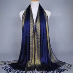Foulard à paillettes dorées musulmanes, marque de luxe, hijab arabe du Moyen-Orient, écharpe islamique en coton pour sauna