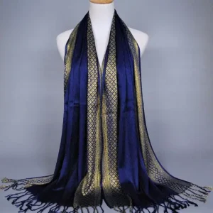 Foulard à paillettes dorées musulmanes, marque de luxe, hijab arabe du Moyen-Orient, écharpe islamique en coton pour sauna