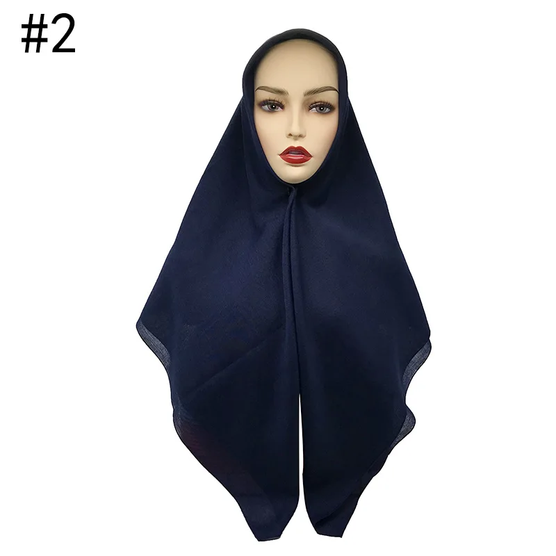 foulard hijab malaisien en coton pour femme, Écharpe carrée surdimensionnée, châle musulman de haute qualité