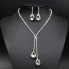 jowater dstress ensembles de bijoux de luxe simples pour patients de mariage, colliers de la présidence, boucles d'oreilles pmotdangle, mode, cristal complet, 1 ensemble