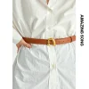 ceinture en cuir véritable pour femmes, boucle à ongles en métal, ceinture chemise, accessoires