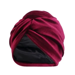 Bonnet turban en velours doublé de satin pour femme, enveloppement de sauna doux, chapeau musulman sous Hijab, bonnet élastique, Turbans torsadés, hiver 2022