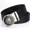 hommes ceinture en nylon de luxe or lions métal boucle automatique ceintures en toile pour hommes mode jean ceinture noir mâle sangle