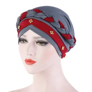 Foulard de tête pour femmes musulmanes bicolore coton tresse turban bonnet hijab casquettes intérieur hijabs femme musulman arabe enveloppement turbantes Foulard de tête pour femmes musulmanes bicolore coton tresse turban bonnet hijab casquettes intérieur hijabs femme musulman arabe enveloppement turbantes