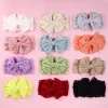 bandeau à gros nœuds pour bébé fille, accessoires de cheveux, jacquard, large, doux, pour nouveau né, turban élastique pour enfants