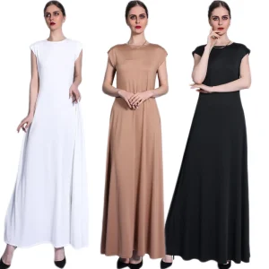 Robe longue maxi pour femmes musulmanes, sous-robe, slim, arabe, abaya, ramadan, kaftan, turc, dubaï, vêtements du moyen-orient