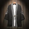 Kimono Brodé de Style Chinois pour Homme, Costumes de Samouraï, Rétro, Harajuku, Cardigan Japonais, Entrée MiHaori, Veste Grande Taille
