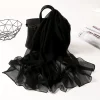 foulards en mousseline de soie printemps été foulard en soie mode femmes couleur unie longue enveloppement doux bandana musulman châle plage crème solaire hijab