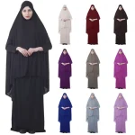 Dromiya-Robe de prière islamique pour femmes musulmanes, Hijab Ahram, tiens imar Abaya, service de culte, vêtements à couverture complète, 2 pièces