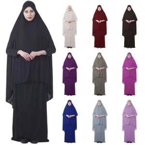 Dromiya-Robe de prière islamique pour femmes musulmanes, Hijab Ahram, tiens imar Abaya, service de culte, vêtements à couverture complète, 2 pièces