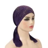 hijab musulman élastique à couverture complète pour femmes, sous écharpe solide, chapeaux intérieurs islamiques, casquettes turban, enveloppement de sauna, bonnet, écharpe, châle, vente au détail