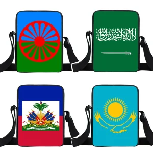 Romany Gypsy sac à bandoulière haïtien/K Kazakhstan/Algerie arabe/arabie saoudite drapeau femmes sac à main bohème Gipsy fille sacs croisés