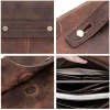 pochette de luxe en cuir de vache pour hommes, pochette pour ipad mini 4 5 6, iphone, portefeuille à la mode, grande capacité, cadeau