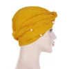 mode musulmane femmes élastique velours perles turban casquettes islamique hijab bonnet musulman femme foulard indien chapeau turbante mujer
