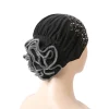 turban à strass pour femmes musulmanes, sous foulard, turban, tube, fleur, perte de cheveux, bonnet chimio, islam, arabe, os, sous foulard