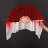 voile de soie blanc bordeaux, une paire pour femmes, grand voile de danse en soie fluide et coloré, drapeau peint à la main, banderole, danse du ventre