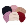 chapeau turban en coton élastique pour femme, bonnet doux, hijab musulman, bonnets chauds ronds pour la tête, chapeau de chimio, document solide