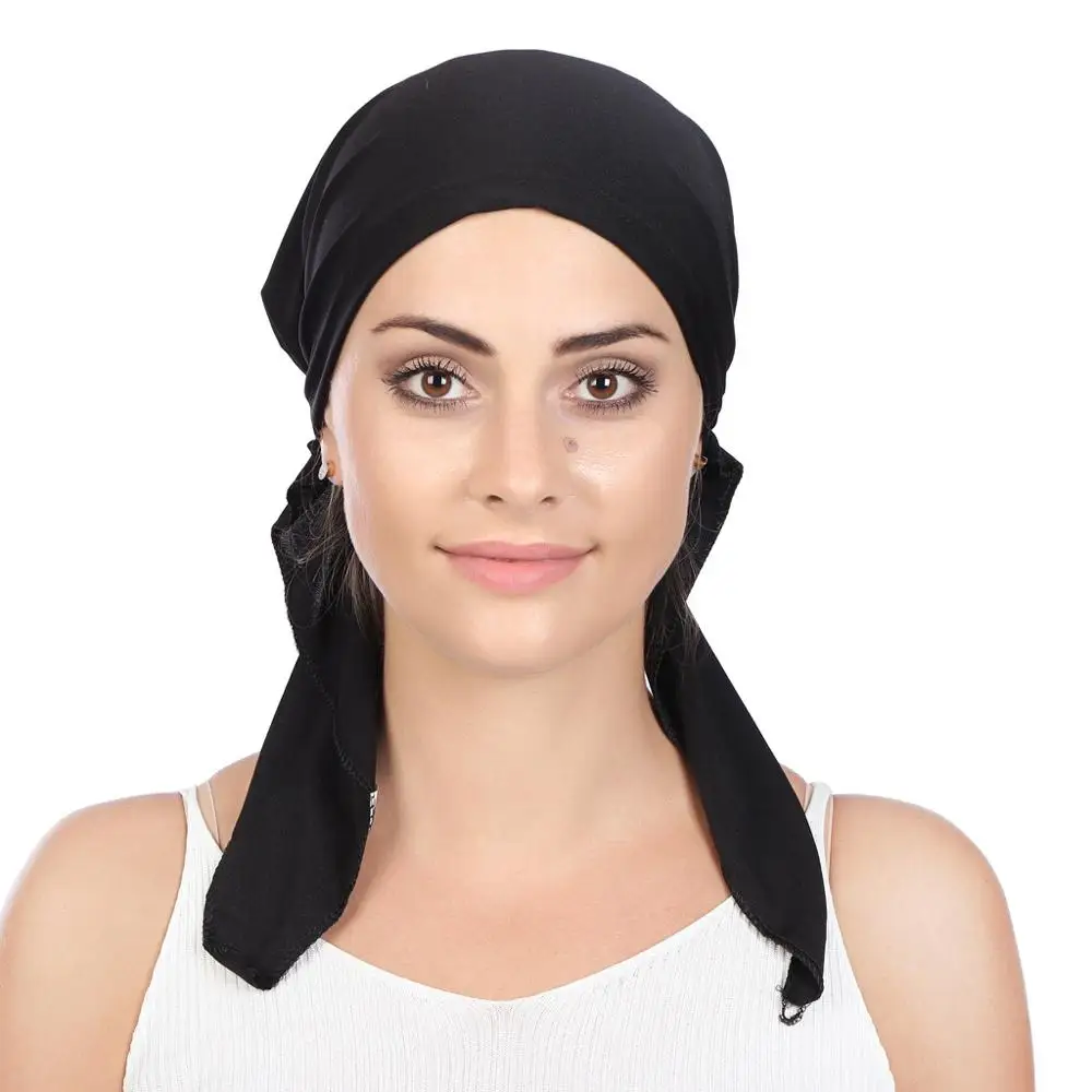 bonnet de chimio pour femmes, foulard musulman pré attaché, turban, couvre chef, bandana, accessoires pour cheveux